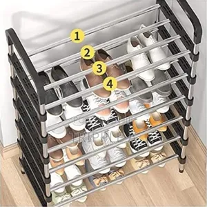 Metallic Shoe Rack 7 Layer Rack Stainless Steel