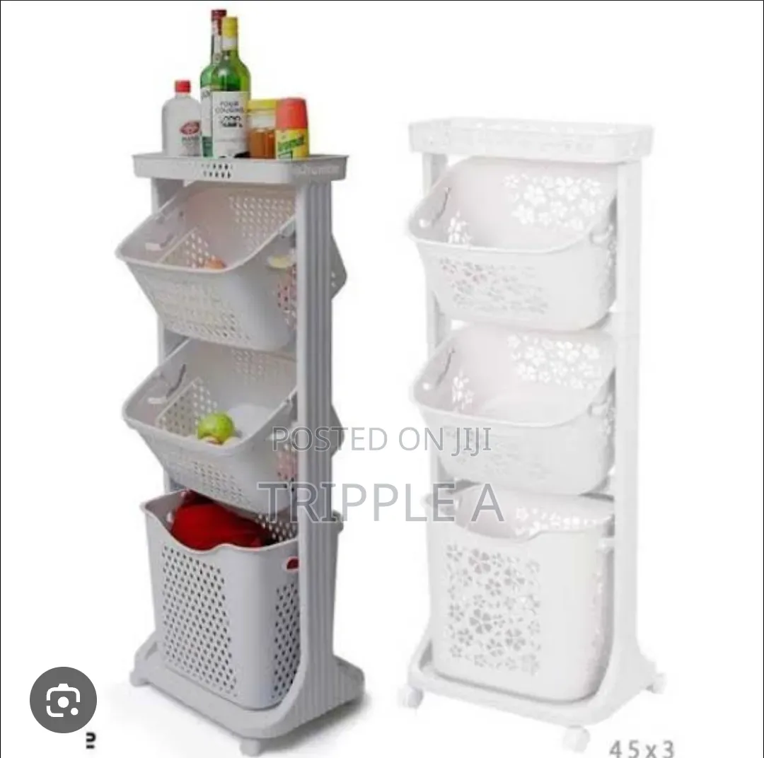 Laundry Basket 3 Tier Rolling Laundry Cart