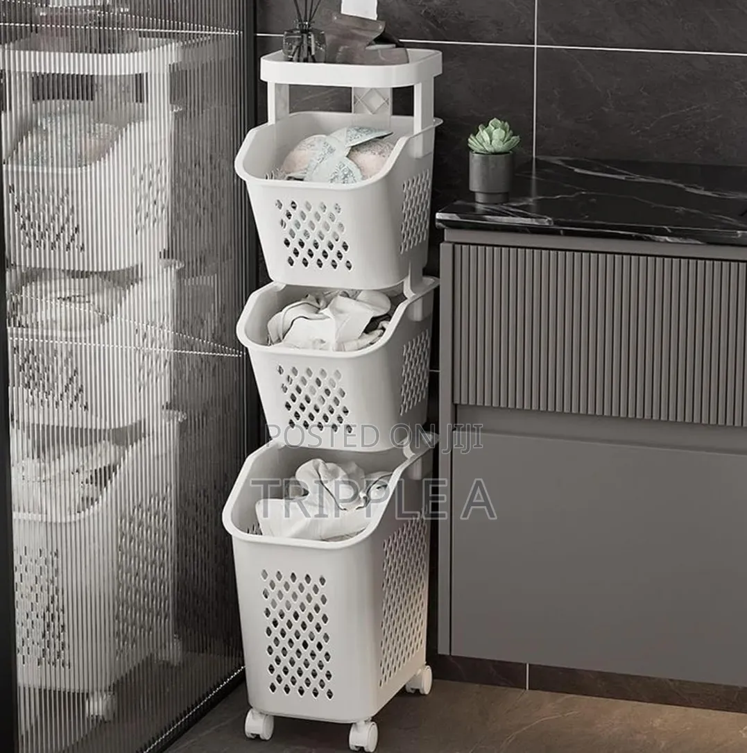 Laundry Basket 3 Tier Rolling Laundry Cart