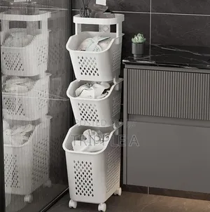 Laundry Basket 3 Tier Rolling Laundry Cart