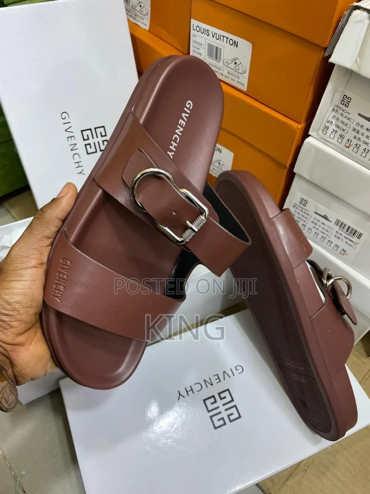 Givenchy Men's Double-Belt Slides Sandals