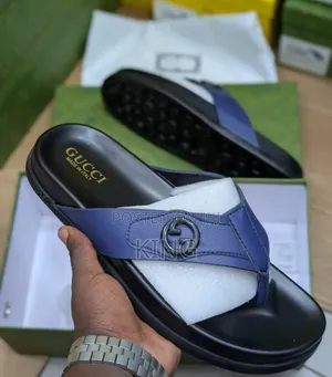 Blue Gucci Men's Thong Sandals