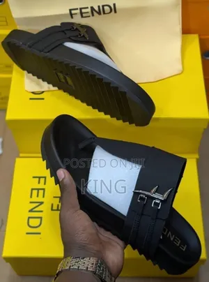Fendi Branded Slides. Ft Buckle Details
