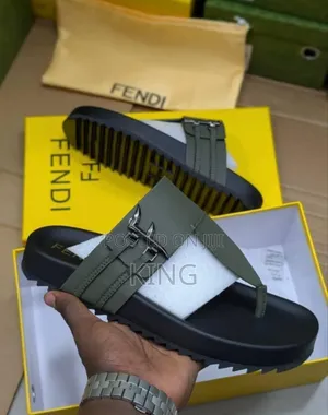 Fendi Branded Slides. Ft Buckle Details