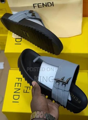 Fendi Branded Slides. Ft Buckle Details