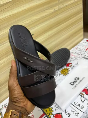 Dolce Gabbana Crossover Strap Leather Sandals for Men