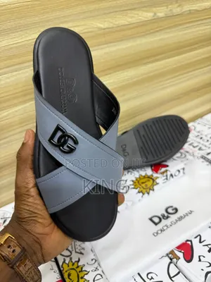 Dolce Gabbana Crossover Strap Leather Sandals for Men