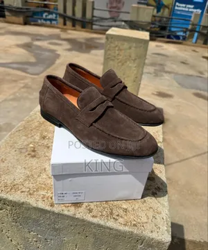 Aldo Black Suede Penny Loafers.