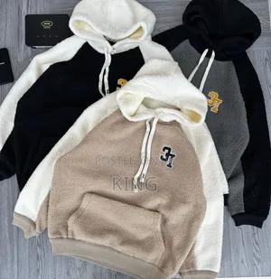 Raven Sherpa-Style Hooded Jumper