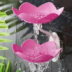 Double-Layer Wall-Mounted Soap Dish With a Self-Adhesive Sticker.