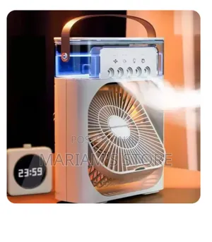 Air Cooler Fan With a Built-in Water Mist Humidifier and Led Light