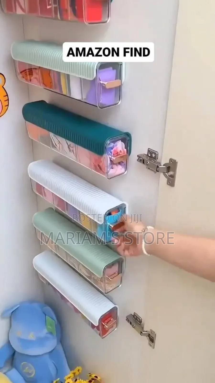 Clear Wall-Mounted Storage Boxes Often Used as Wardrobe Organizer