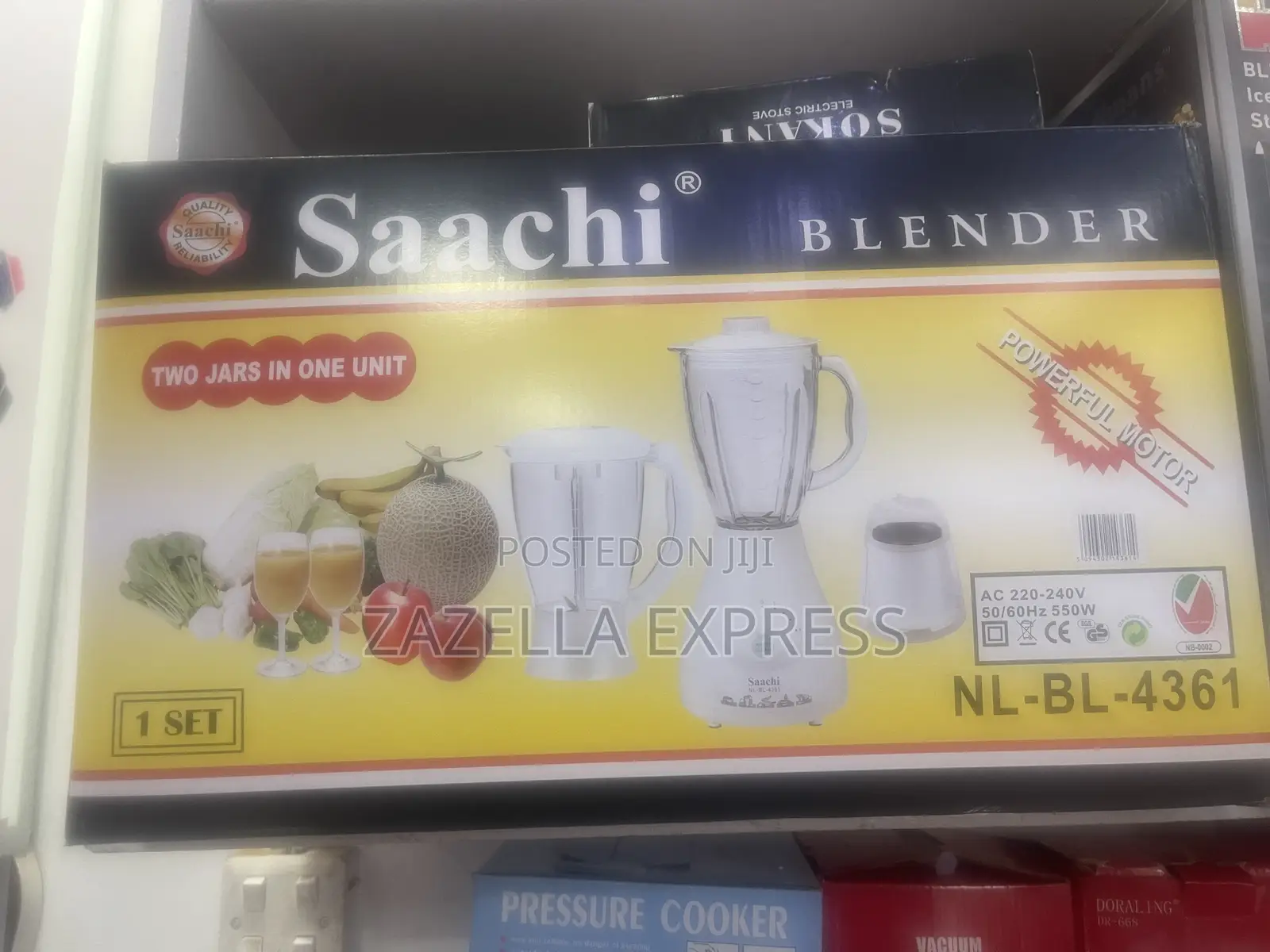 Saachi Two Jars in One Unit Blender With Grinder