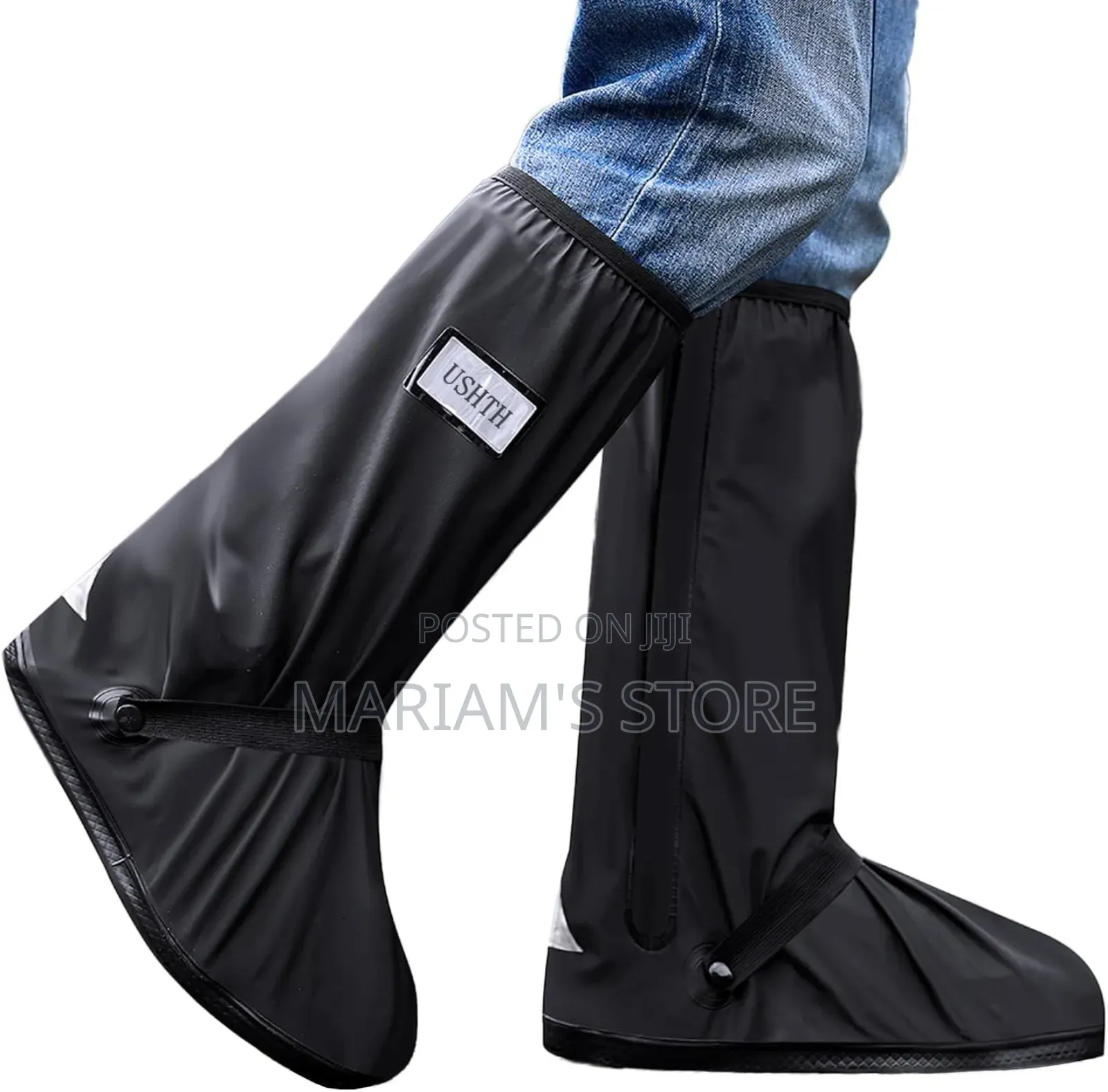 , Waterproof Rain Shoe Covers With Side Zipper, Non-Slip Sole