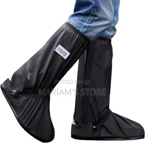 , Waterproof Rain Shoe Covers With Side Zipper, Non-Slip Sole
