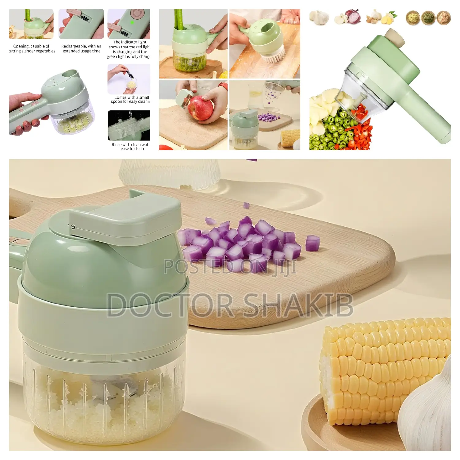 4 in 1 Electric Vegetable Chopper Hand Held
