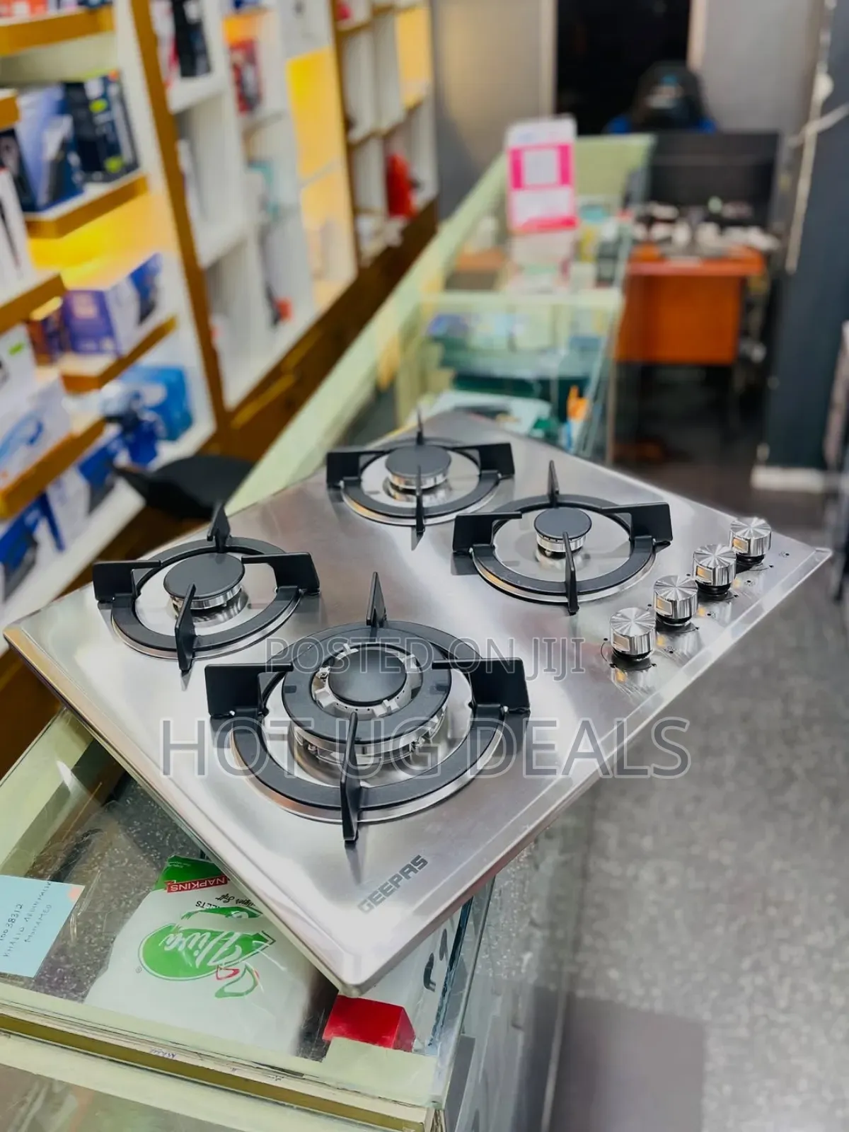 Geepas 4-Burner Built-in Gas Hob - Silver