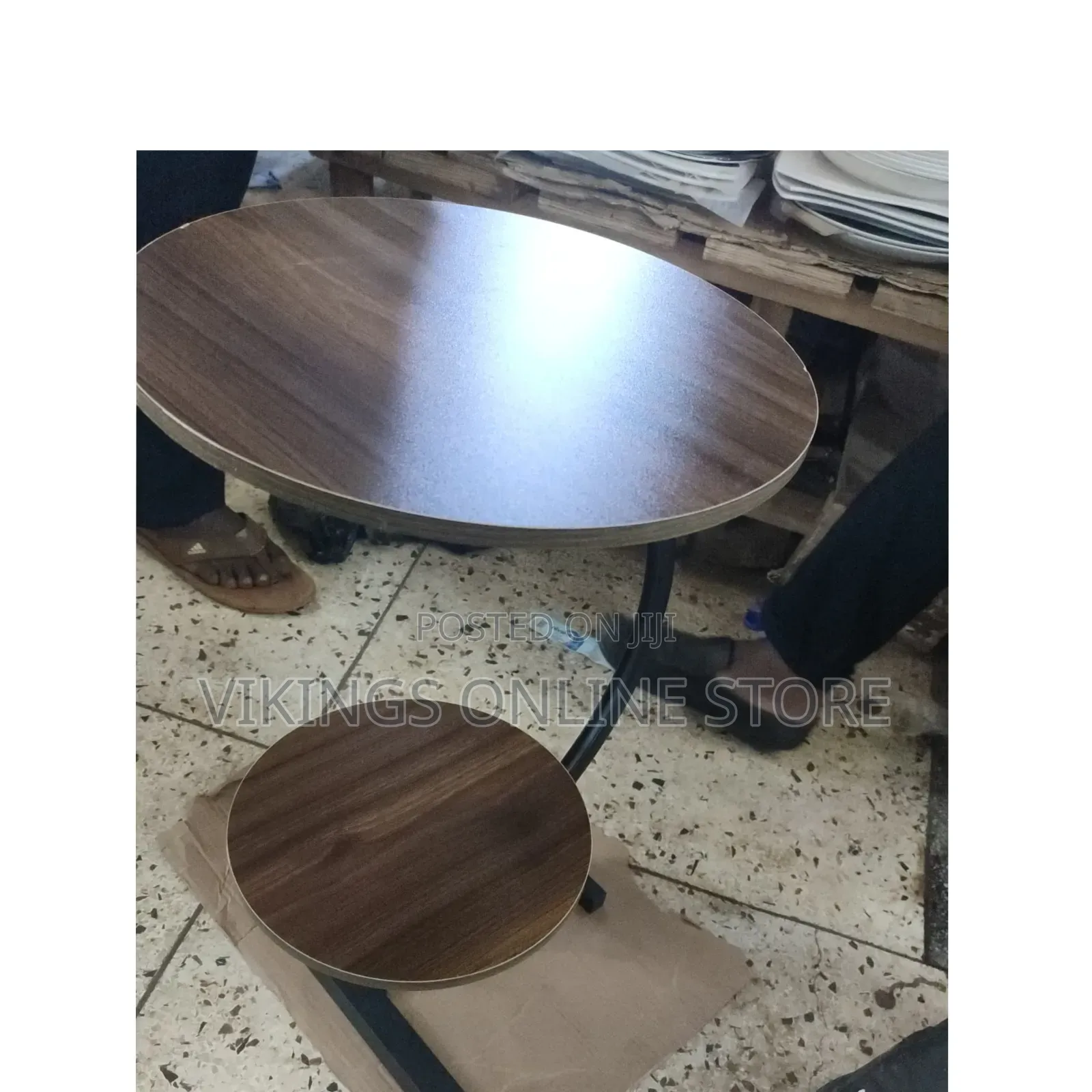 Modern Two-Tier C-Shaped Side Table