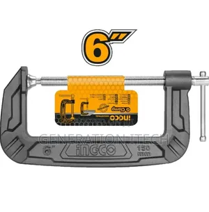 Ingco G-Clamp, 6-Inch Heavy Duty G-Clamp, T-Bar Handle for Carpentry