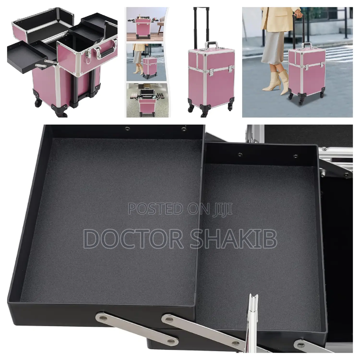 Portable Traveling Makeup Trolley Case