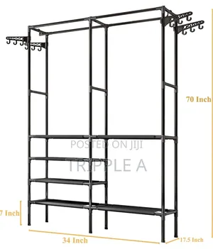 Multifunctional Floor Coats Stand With 4 Shelves