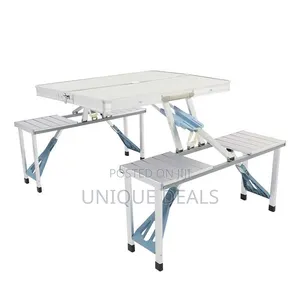 Aluminum Folding Camping Picnic Table With 4 Bench Chair