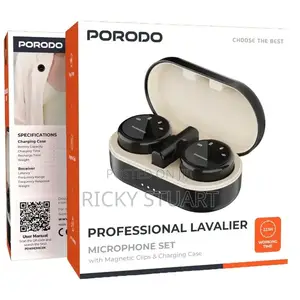 Porodo Lavalier Microphones Type-C Connector With Lightning Adapter