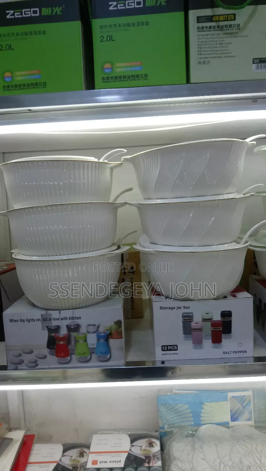 White Ribbed Ceramic Serving Dishes
