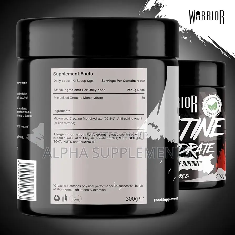 Warrior Creatine Monohydrate Powder - 100 Servings - 300g