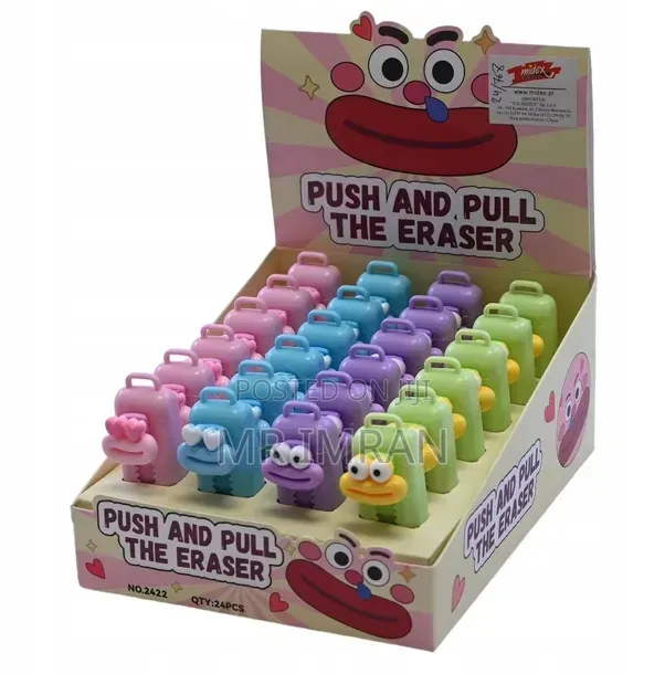 "Push and Pull" Cartoon Eraser Set