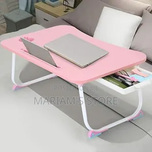 Foldable Laptop Table With Black Foldable Leg for Use in Bed