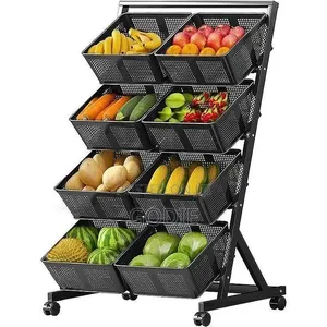 Multifunctional Metallic Vegetable/Fruits Cart Storage Rack.