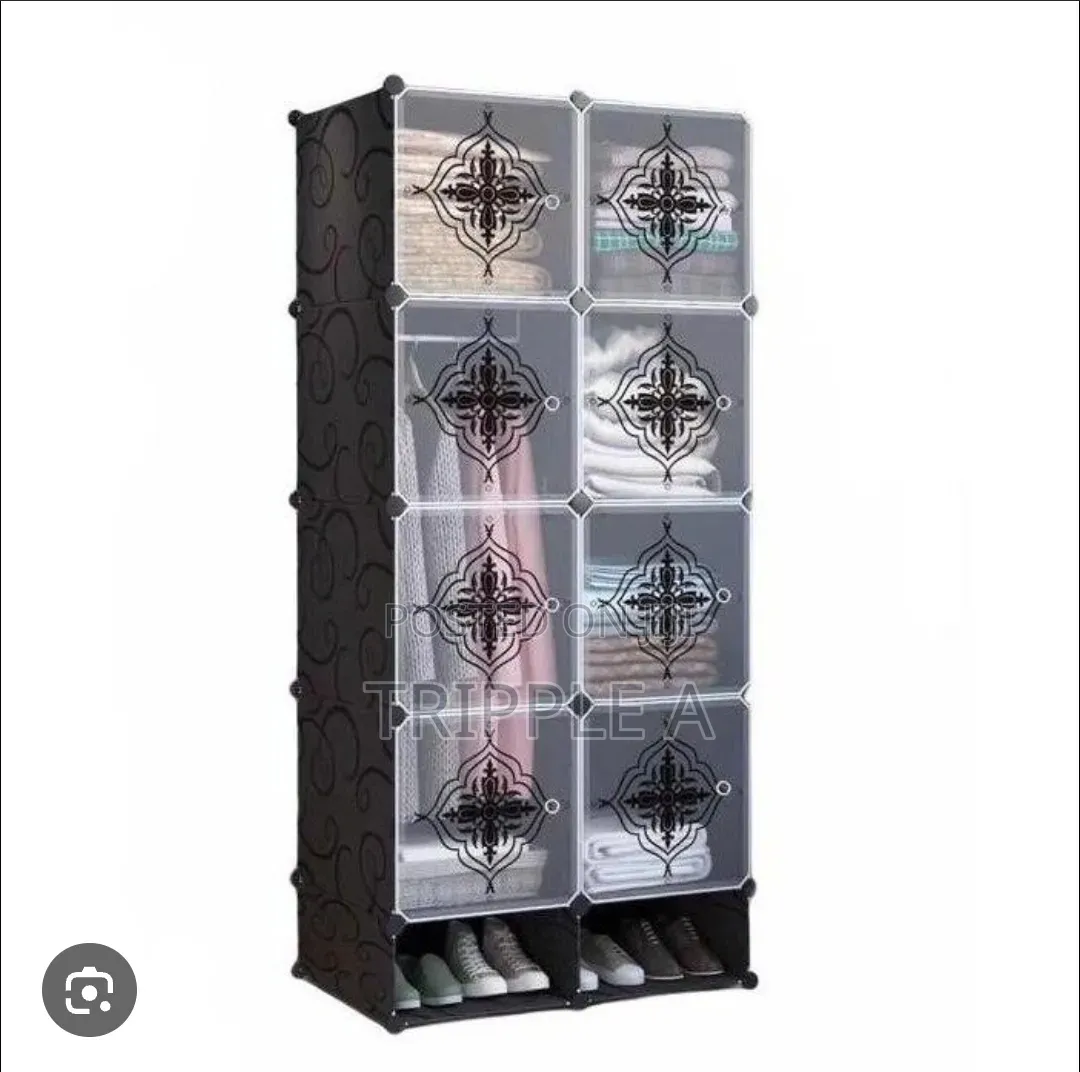 2 Column Plastic Wardrobe With Shoe Rack
