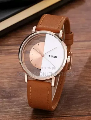 Tomi Fashion See-Through Bottom Half Leather Belt, Suitable for Daily