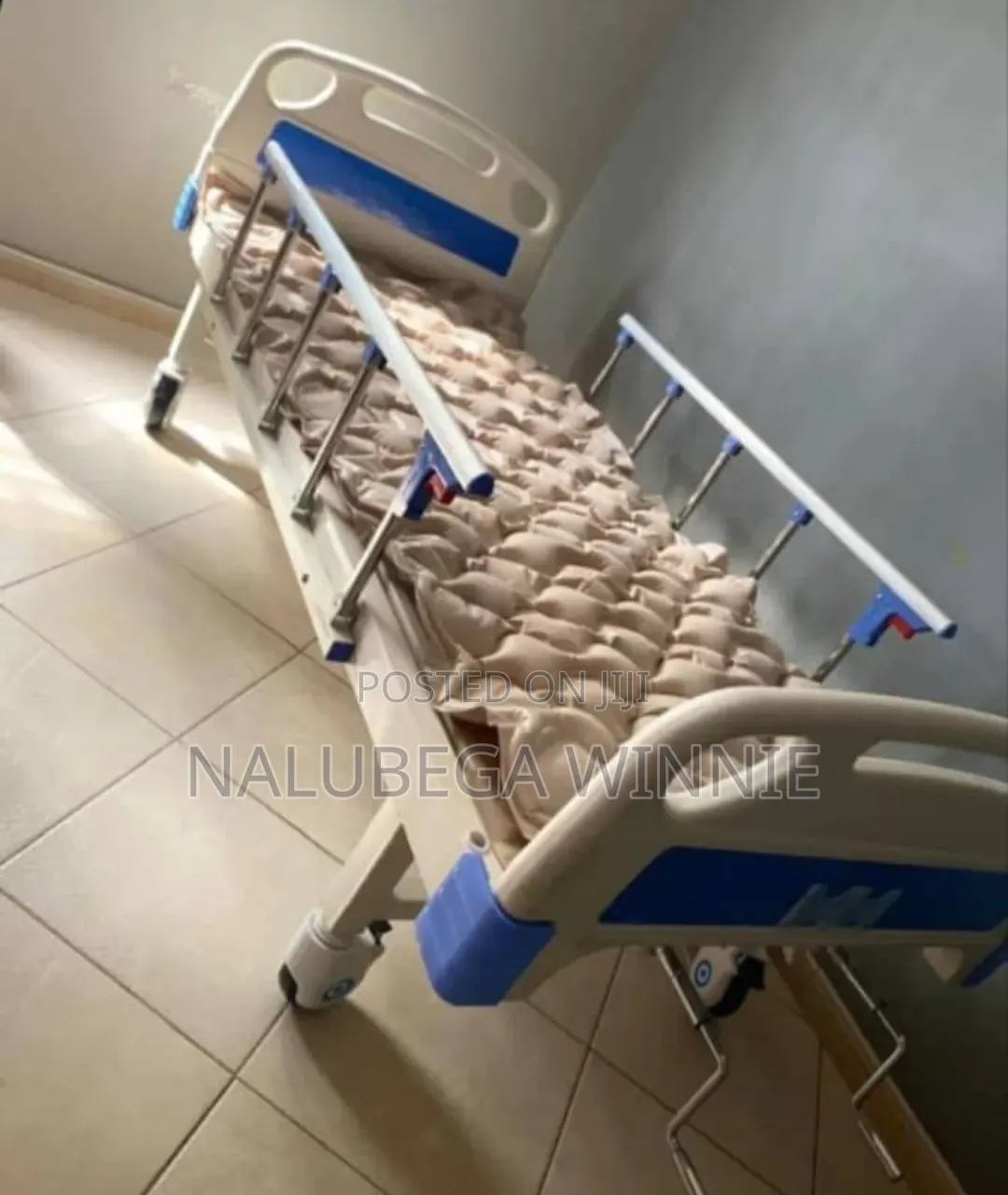 Double Crack Hospital Bed With an Air Mattress