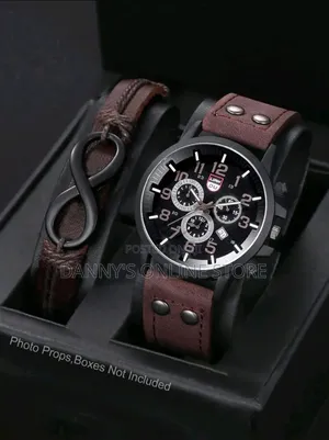 Men's Watch 2 PCS Set Sports Ieisure Fashion Digital Round