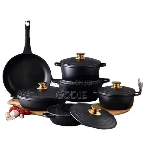 11 Piece Iron Cast Pressed Aluminum Non Stick Coated Saucepans Sets