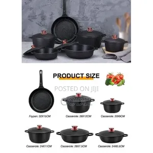 11 Piece Iron Cast Pressed Aluminum Non Stick Coated Saucepans Sets