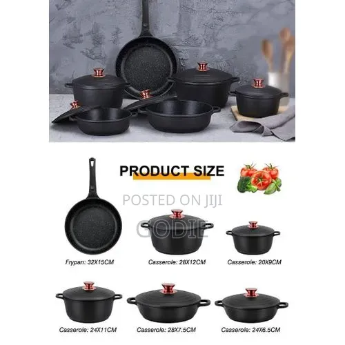 11 Piece Iron Cast Pressed Aluminum Non Stick Coated Saucepans Sets