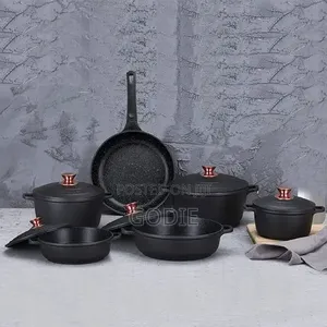 11 Piece Iron Cast Pressed Aluminum Non Stick Coated Saucepans Sets