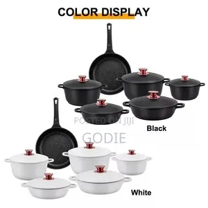 11 Piece Iron Cast Pressed Aluminum Non Stick Coated Saucepans Sets