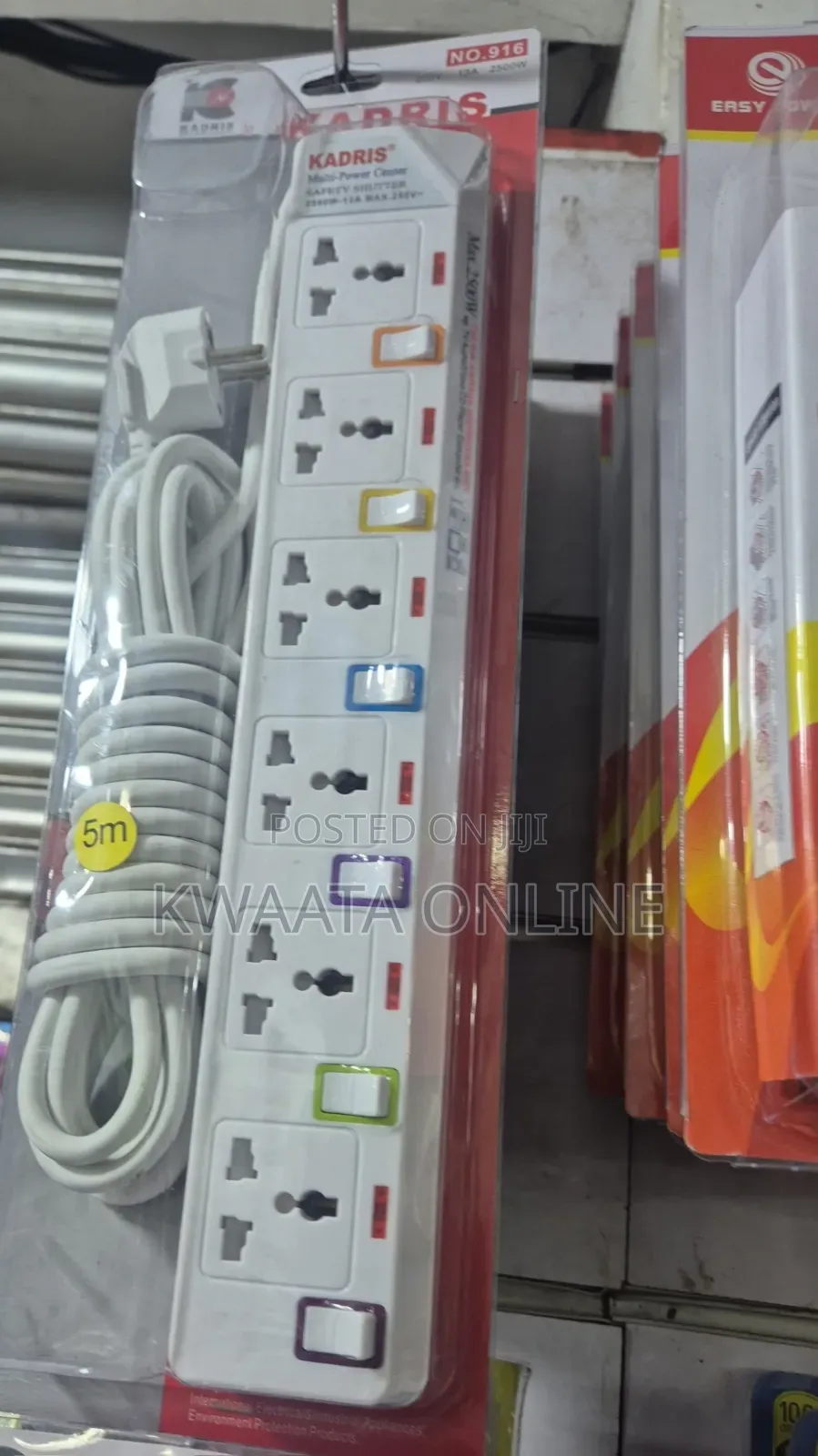 5 Meter 6 Sockets Universal Extension Cord Power Strip Wire
