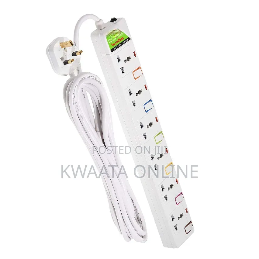 5 Meter 6 Sockets Universal Extension Cord Power Strip Wire