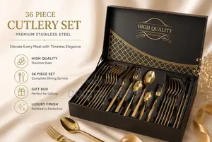 36 PCS Gold Premium Stainless Steel Cutlery Set