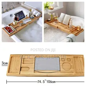 Expandable Bamboo Bathtub Caddy Tray