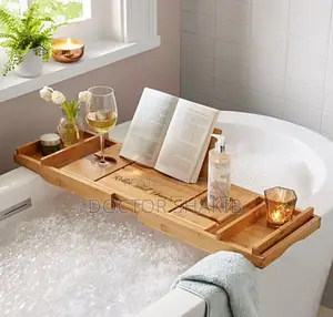 Expandable Bamboo Bathtub Caddy Tray