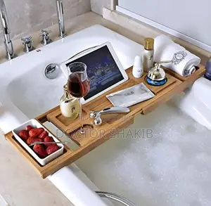 Expandable Bamboo Bathtub Caddy Tray