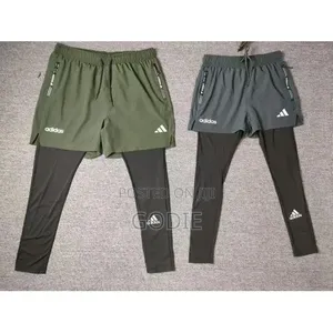 2in1 Athletic Shorts With Integrated Compression Tights