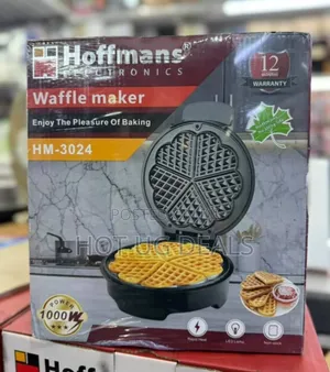 Hoffmans Waffle Maker With Mini Heart-Shaped Waffles Grill -Black.