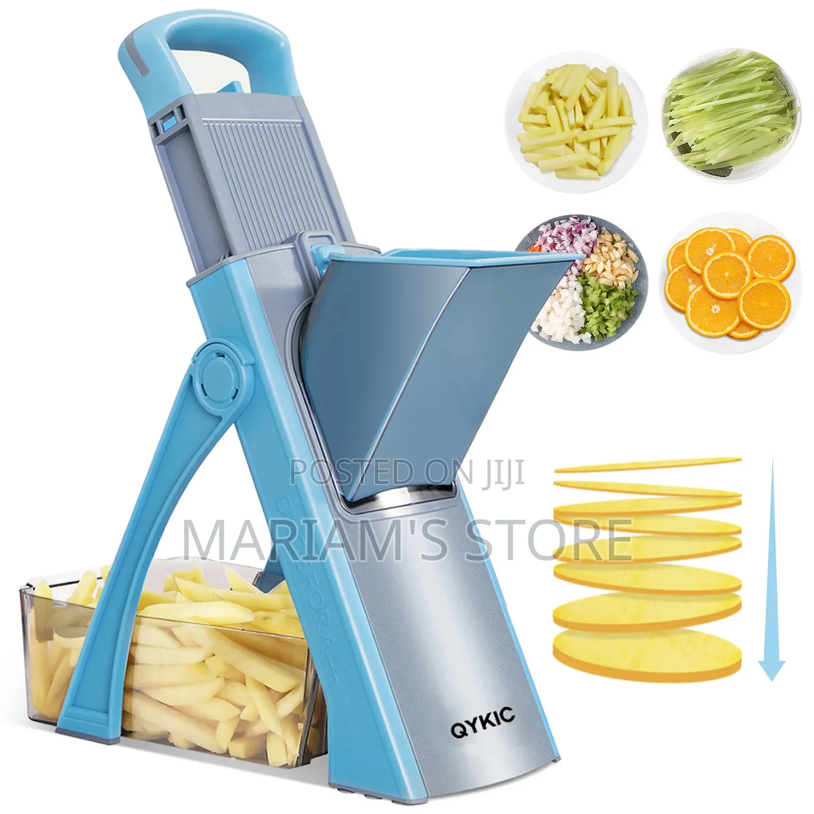 Multifunctional Blue and White Vegetable Slicer,